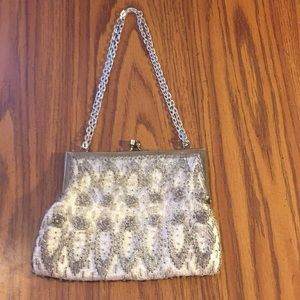 Vintage handmade hand bag/purse beaded snap top